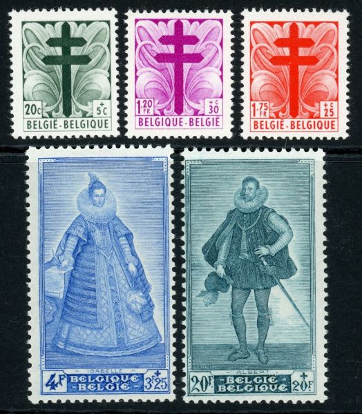 Belgium 1948 SG.1255-1259 U/M