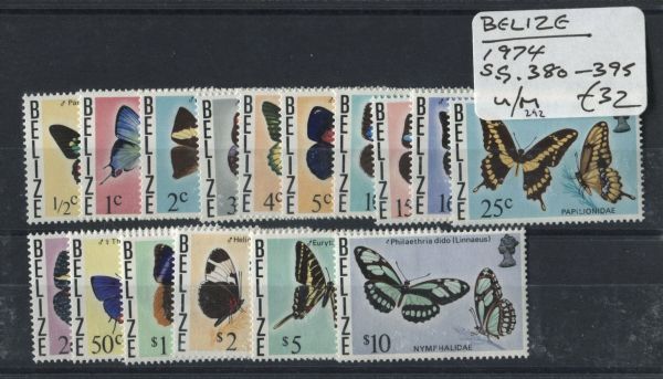 Belize 1974 Butterflies SG.380-95 U/M (Lot 2)