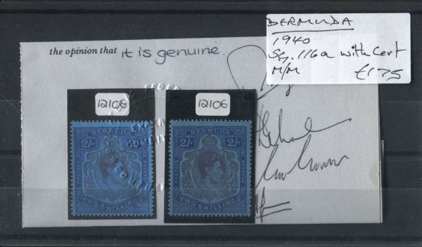 Bermuda 1940 SG.116a with Cert. M/M