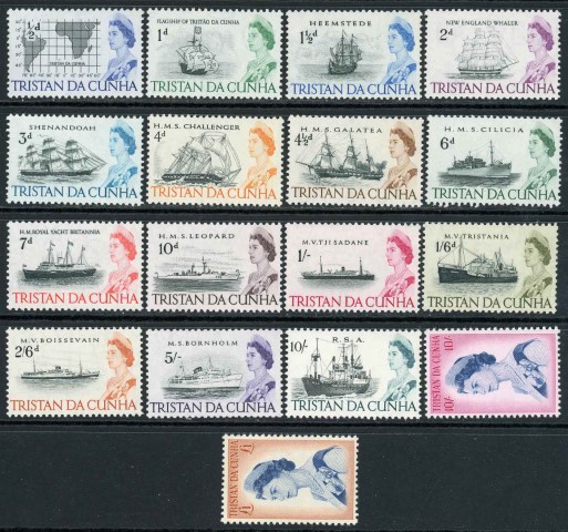 Tristan da Cunha 1965-67 SG.71-84b U/M