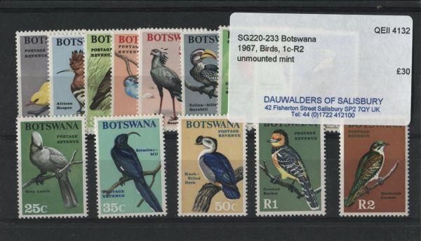 Botswana 1967 SG.220-33 Birds, U/M