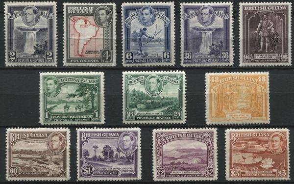 British Guiana 1938-1952 SG.308-319 M/M