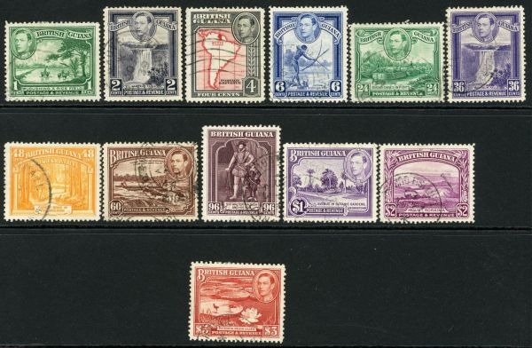 British Guiana 1938-51 SG.308-319 F/U