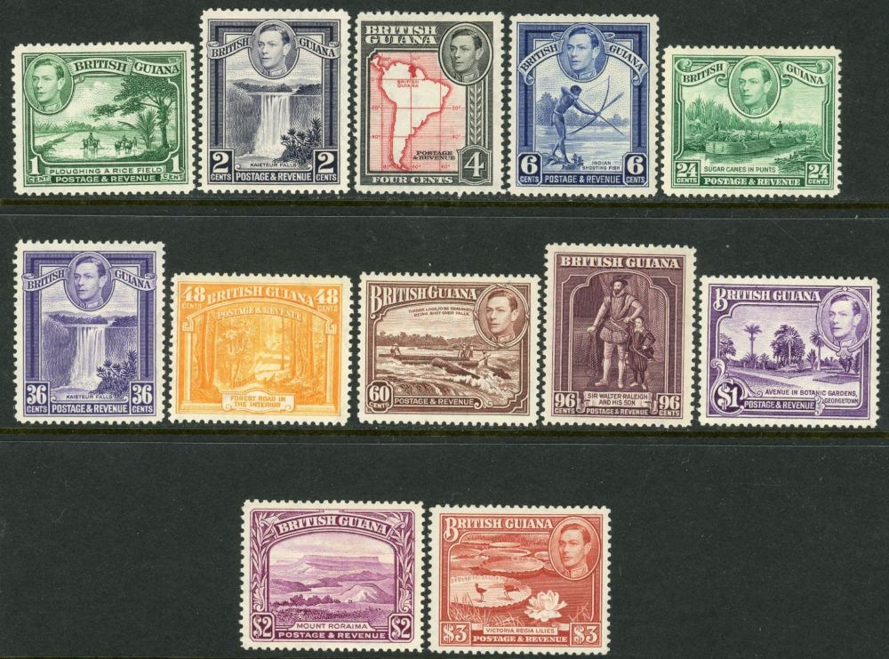 British Guiana 1938-52 SG.308-319 U/M