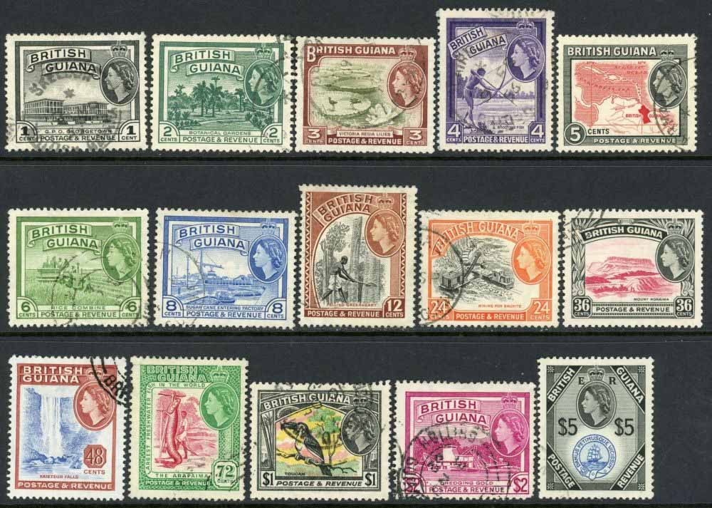 British Guiana 1954-63 SG.331-345 F/U