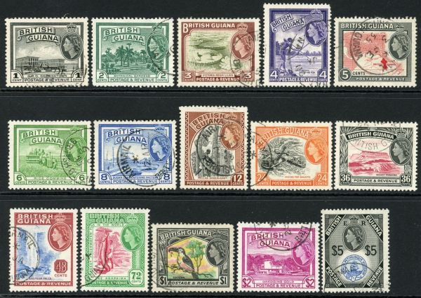 British Guiana 1954-63 SG.331-345 F/U (1)