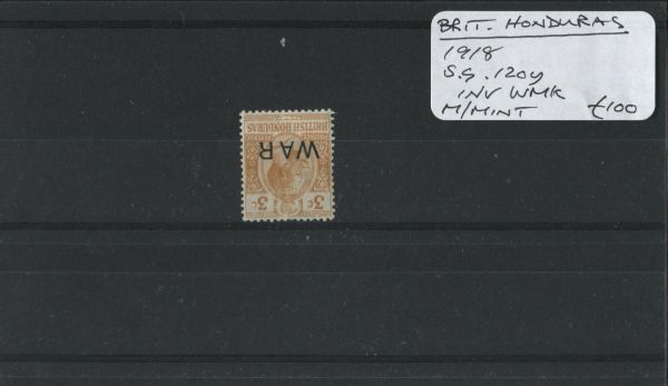 British Honduras 1918 SG.120y INV WMK M/M