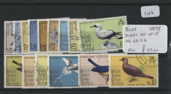 British Indian Ocean Ter. 1975 SG.62-76 Birds F/U