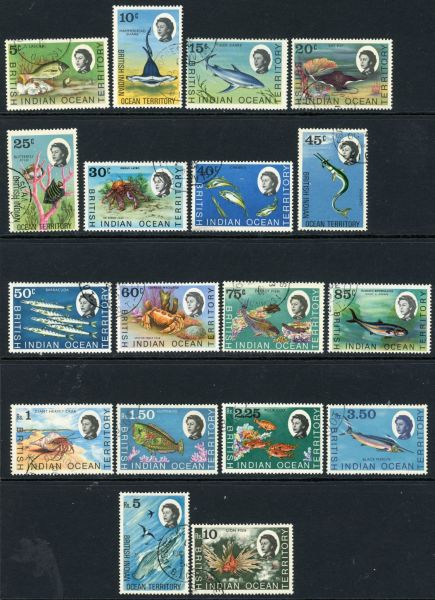 British Indian Ocean Territory 1968 SG.16-30 F/U