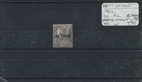 British Levant 1902 SG.9a var F/U