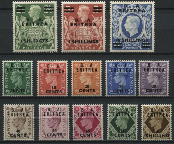 British Occ. of Italian Colonies 1950 SG.E13-E25 M/M