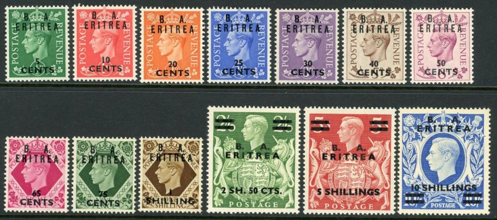 British Occupation of Italian Colonies / Eritrea 1950 SG.E13-E25 M/M (1)