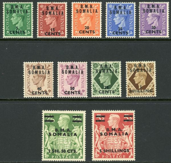 British Occupation of Italian Colonies / Somalia 1948 SG.S10-S20 M/M