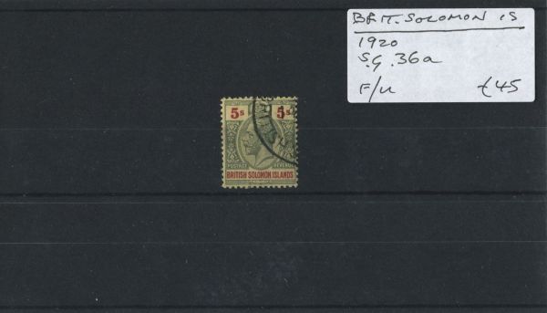 British Solomon Is. 1920 SG.36a F/U