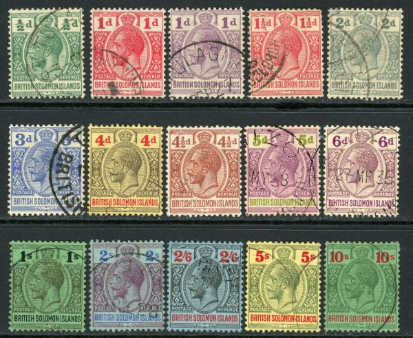 British Solomon Islands 1922-31 SG.39-52 F/U