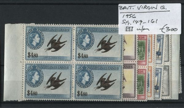 British Virgin Is. 1956 SG.149-161 Blocks U/M