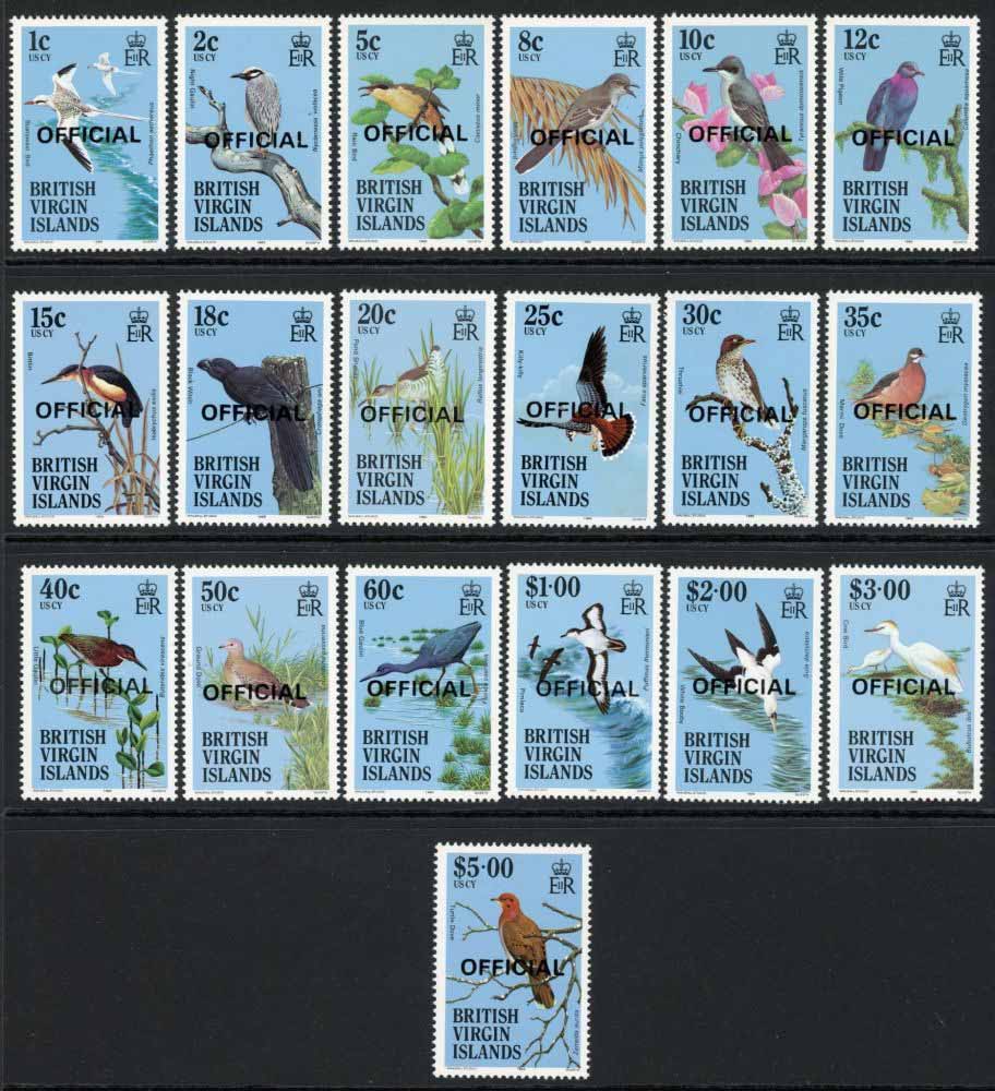 British Virgin Islands / Official 1986 SG.O16-O34 U/M