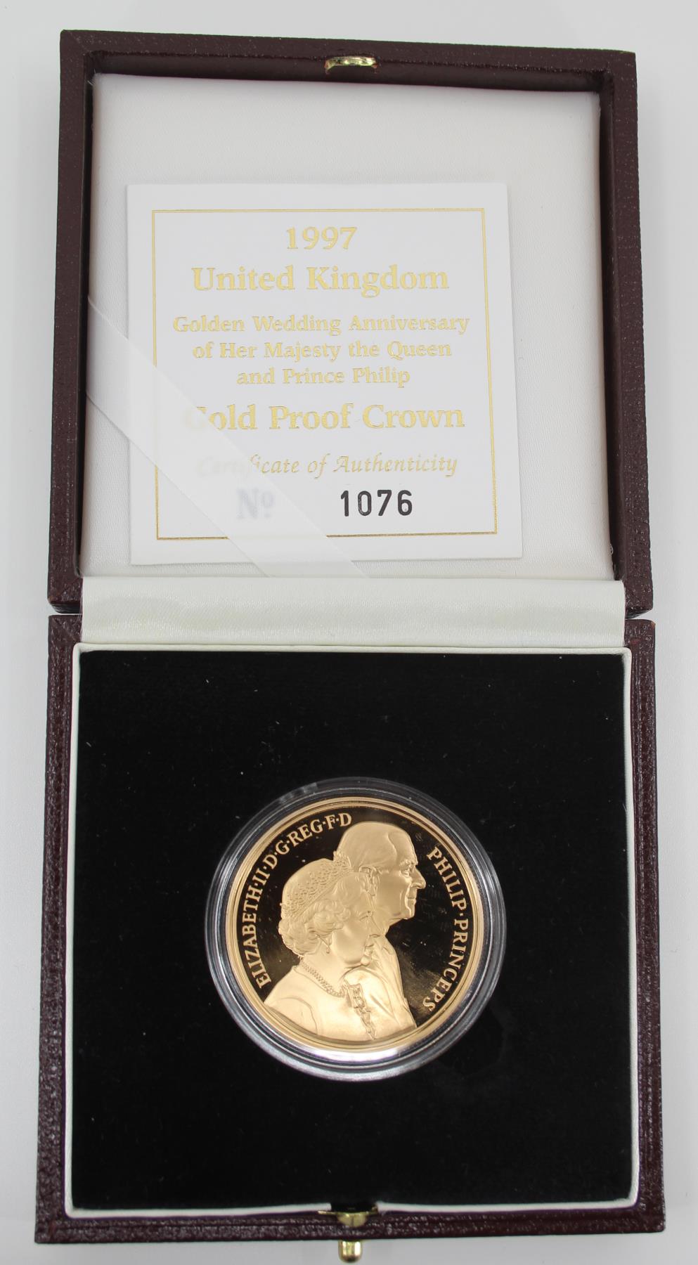 1997 5 UK Gold Proof Golden Wedding Coin