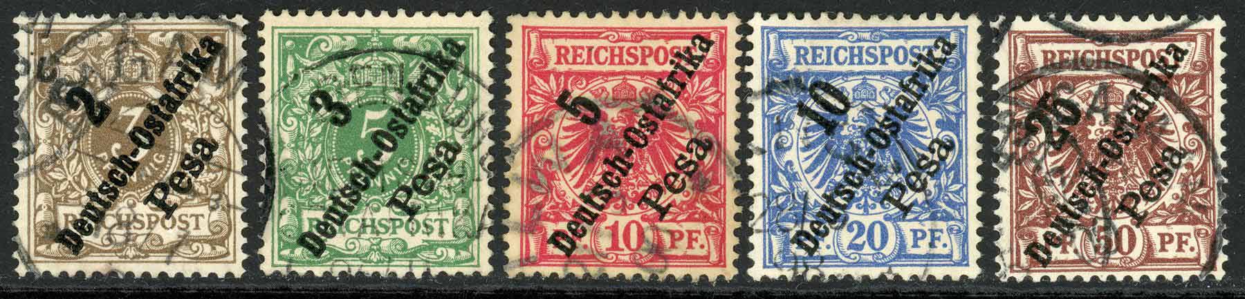 German East Africa 1896-99 SG.7-14 F/U