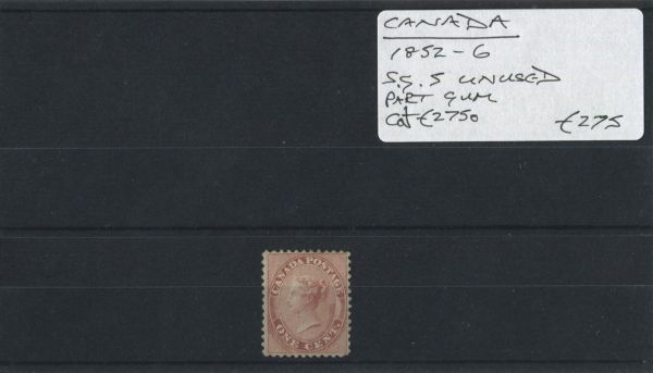 Canada 1852-6 SG.5 Unused part gum