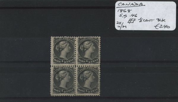 Canada 1868 SG.46 Block x2 M/M x2 U/M