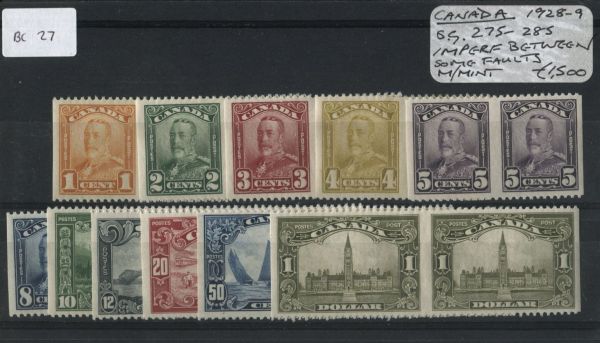 Canada 1928-9 SG.275-285 M/M