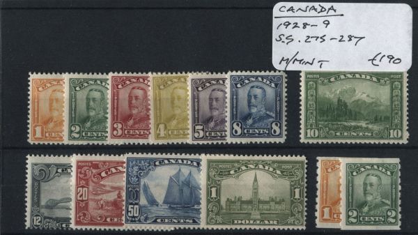 Canada 1928-9 SG.275-287 M/M