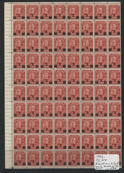 Canada 1932 SG.314 Block of 80 Mint