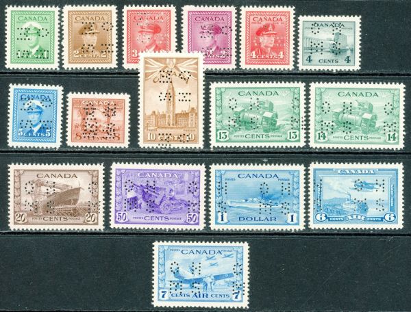 Canada 1942-43 SG.O137-O152 U/M