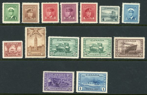 Canada 1942-8 SG.375-388 M/M