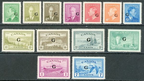 Canada 1950-52 SG.O178-O189 U/M