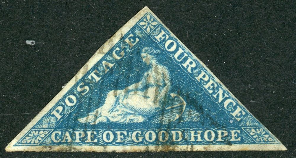 Cape of Good Hope 1853 SG.4 F/U 3 margin