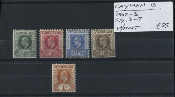 Cayman Islands 1902-3 SG.3-7 M/M