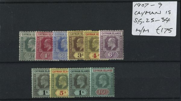 Cayman Islands 1907-9 SG.25-34 M/M