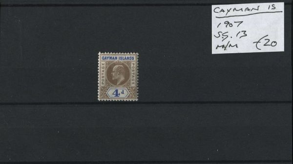 Cayman Islands 1907 SG.13 M/M