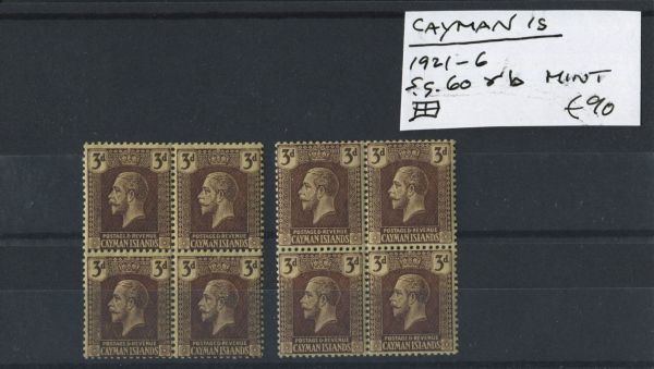 Cayman Islands 1921-6 SG.60 Blocks M/M