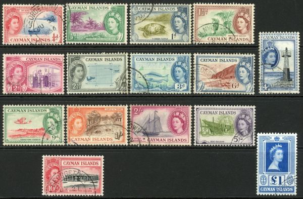 Cayman Islands 1953-62 SG.148-161a F/U (1)