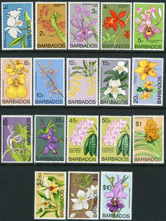 Barbados 1974-77 SG.485-500 U/M