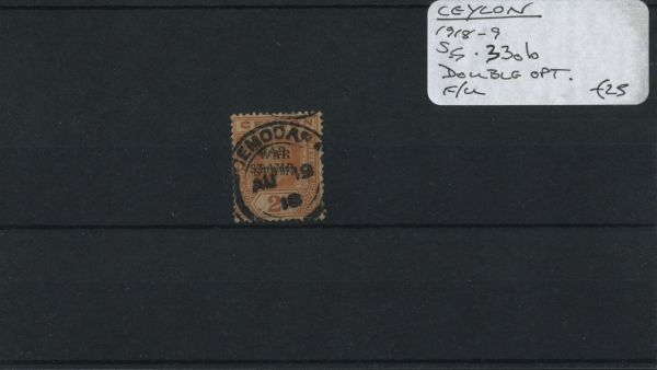 Ceylon 1918-9 SG.33ob F/U