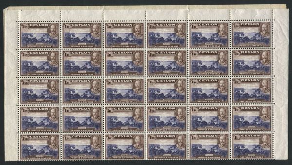 Ceylon 1935 SG.378 Sheet of 60