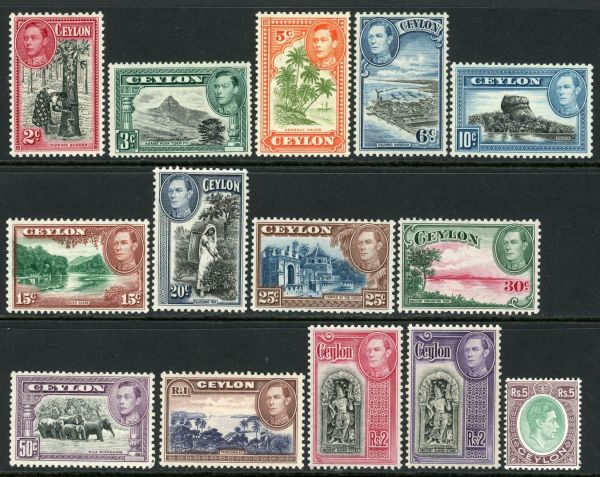 Ceylon 1938-49 SG.386-397 M/M (1)