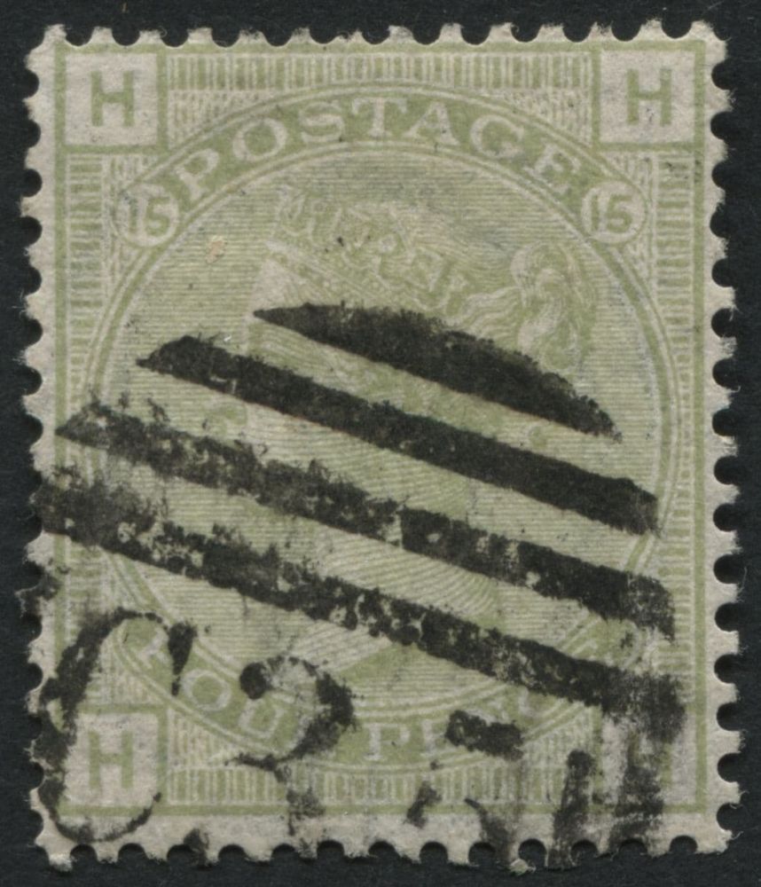 Colombia (Panama) 1865-81 4d Sage Green plate 15, with large part C35 cancellation,