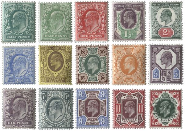 Complete Set of 15 Stamps d to 1/-