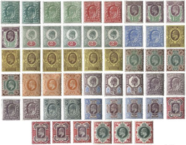 Complete Set of 51 stamps d - 1/-