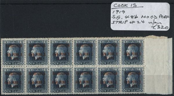 Cook Islands 1919 SG.48b Strip of 24 U/M