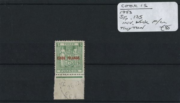 Cook Islands 1953 SG.135 INV WMK F/U