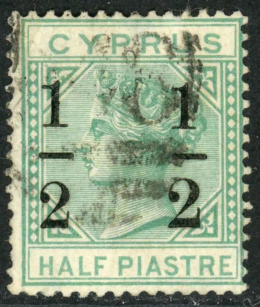 Cyprus 1886 SG.29d F/U variety ''large 2 at right''