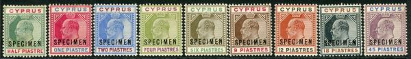 Cyprus 1902-04 SG.50s-59s ex 30pa M/M