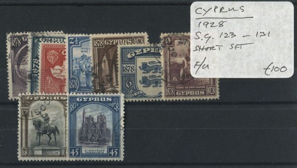 Cyprus 1928 SG.123-131 Short Set F/U