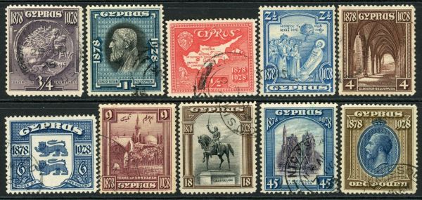 Cyprus 1928 SG.123-132 F/U